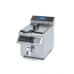 Induktions-Fritteuse 8L mit Ablasshahn und Timer - Die Induktions-Fritteuse mit 8L Kapazität und Ablasshahn bietet eine einfache Handhabung dank LED-Display und Touch-Bedienelementen. Perfekt für köstliche Snacks und Pommes in kurzer Zeit.