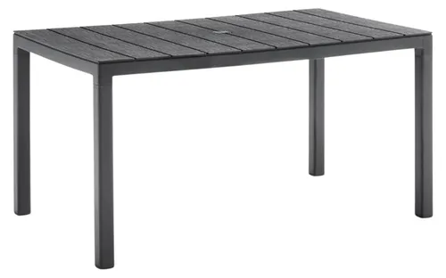 Leziter Tulsa Kunststoff-Gartentisch graphit - Kompakt und Stilvoll - Der Tulsa Kunststoff-Gartentisch in Graphit bietet Platz für 6 Personen. Wetterfest und pflegeleicht, ideal für gesellige Abende im Freien. Genießen Sie unbeschwerte Momente in Ihrem Garten!