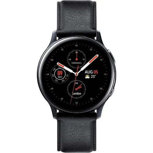 Samsung Galaxy Watch Active2 44 mm, Edelstahl, LTE, Schwarz - Smartwatch mit großem sAMOLED-Display, wasserdicht bis 5 ATM und vielseitigen Fitnessfunktionen für ein gesundes Leben. Immer verbunden mit LTE und eSIM.