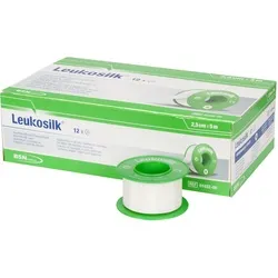 Leukosilk ohne Schutzring, 5 m x 2,5 cm, 12 Stück, SALE