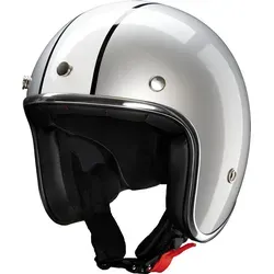 Redbike RB-755 Indiana Jethelm - Silber/Weiß - XS - Motorradhelm mit ABS Schale, ideal für Sicherheit und Komfort auf der Straße, ausgestattet mit einem stylischen Chromkantenschutz.
