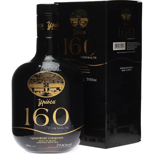 Ypióca 160 Aguardente Composta con Malte 39% Vol. 0,7l Geschenkbox - Exklusive brasilianische Spirituose, mindestens 6 Jahre gereift in Eichen- und Balsaholzfässern, ideal für Cocktails oder pur auf Eis.