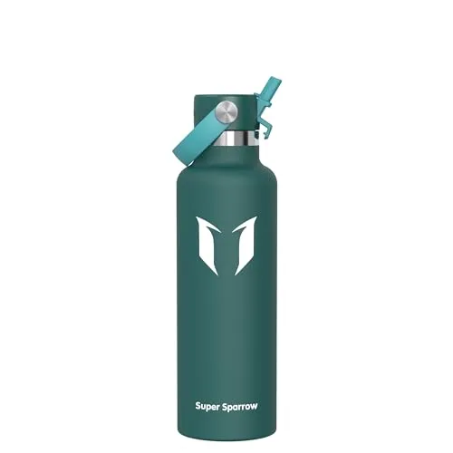 Super Sparrow Edelstahl Trinkflasche 750ml - Ultraleicht und BPA-frei - Hochwertige Edelstahl-Trinkflasche für Sport und Outdoor: Ideal für kalte und heiße Getränke, mit auslaufsicherem Strohhalmdeckel und spülmaschinenfesten Komponenten. Perfekt für unterwegs!