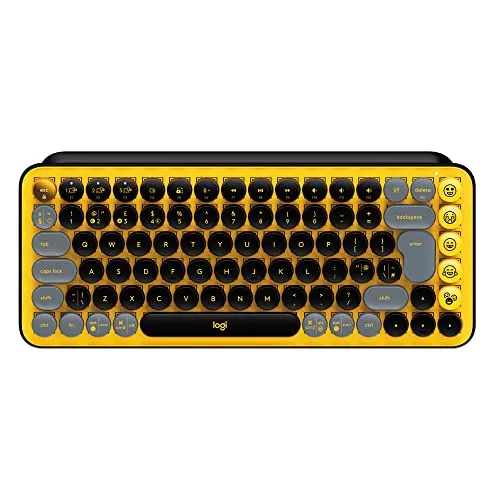 Logitech POP Keys kabellose Tastatur mit Emoji-Tasten - Mechanische QWERTY-Tastatur im IT-Layout, kabellos und mit einzigartigen Emoji-Tasten für kreativen Ausdruck.