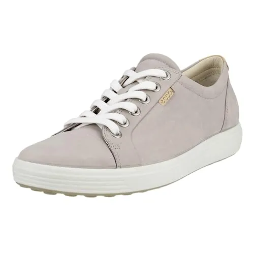 ECCO Sneaker Soft 7 grau/rosa Damen, Größe 41 - Sneaker aus hochwertigem Nubukleder mit anatomischer Leistenform für unvergleichlichen Komfort und ein optimales Schuhklima.