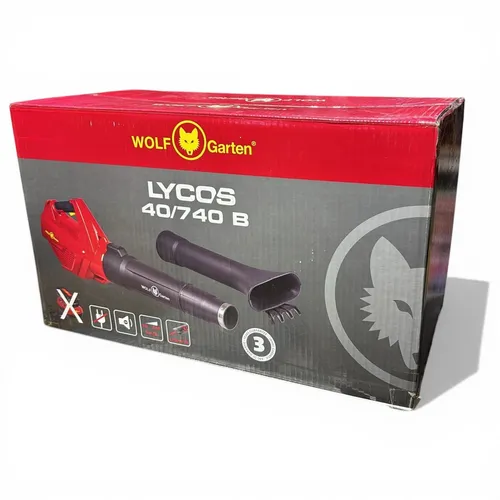 Wolf-Garten Laubbläser LYCOS 40/740 B, 41AT4BD-650, 40V - Effizienter Laubbläser mit Turbo-Boost - Laubbläser für trockene und feuchte Blätter, mit ergonomischem Rohr und Schultergurt. Ideal für große Flächen, leistungsstark mit 240 km/h Luftstrom.