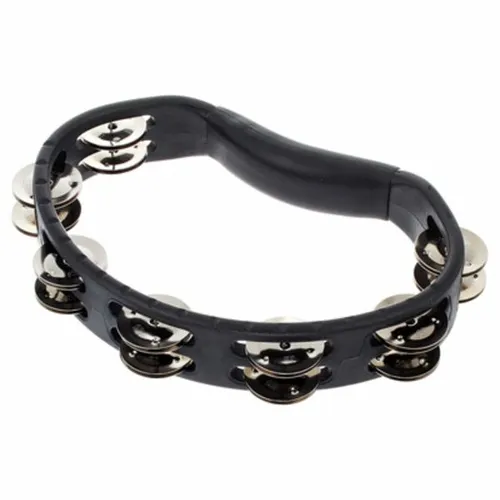 Meinl HTMT1BK Tambourine - Percussion Tambourin mit robustem ABS Kunststoffrahmen und 2-reihigen Edelstahl Schellen für klaren Klang und Langlebigkeit.