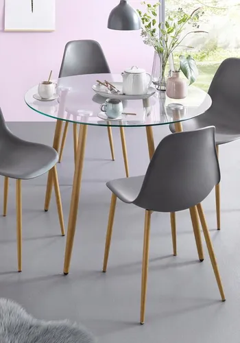 Glastisch INOSIGN "Miller, TOPSELLER" - Runder Esstisch 100 cm - Esstische: Zeitloses Design mit einem Ø von 100 cm, ideal für gemütliche Mahlzeiten und Spieleabende - passt perfekt in jedes Wohnkonzept.