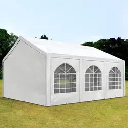 TOOLPORT FLEX 4x6m Partyzelt - Stabil und Wasserdicht - Pavillon 4x6m, PE-Plane, weiß: Robust, leicht und 100% wasserdicht – ideal für Gartenpartys, Jubiläen oder als Lagerfläche. Modular erweiterbar für größere Events, einfach aufzubauen ohne Werkzeug!