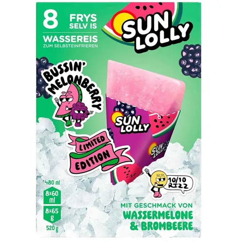 Sun Lolly Wassermelone & Brombere 1 Kartons à 8 x 60ml (480ml) Wassereis