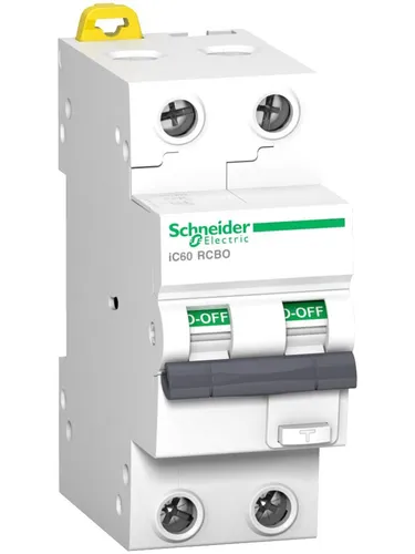 Acti9 Residual Current Breaker IC60 2P 10A 30mA C 10kA Class A - Schneider Electric iC60 RCBO Stromunterbrecher 2P, zuverlässiger Schutz vor elektrischen Fehlerströmen für maximale Sicherheit in Wohn- und Gewerbeinstallationen.