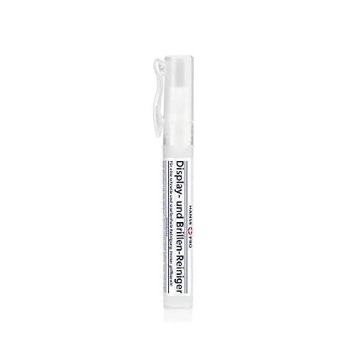 HANSE PRO Display- und Brillen-Reiniger, 1 x 10 ml I im praktischen Taschenformat I immer griffbereit I Bildschirmreiniger I Spray I Reiniger für PC, Smartphone und Tablet