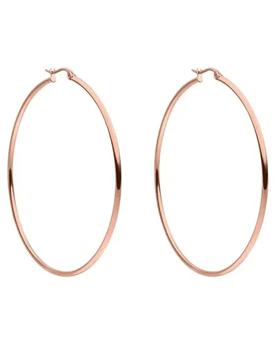 PURELEI® Hoops Ohrringe (Rosegold) – Wasserfeste Creolen für Damen - Ohrringe für Damen, 63mm Durchmesser, aus hochwertigem Edelstahl, wasserfest und perfekt für individuelle Looks.