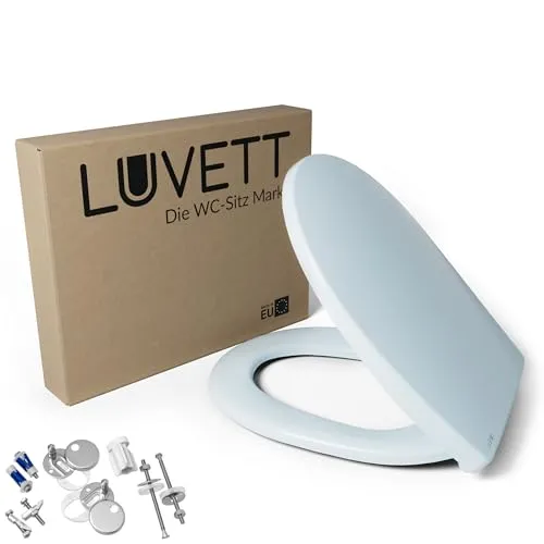 LUVETT WC-Sitz Farben C100 - Crocus Blau mit SoftClose® - Toilettendeckel mit Original SoftClose® Absenkautomatik, kratzfestem Duroplast und einfacher Montage. Inklusive 3 Befestigungsarten für vielseitige Anwendung.