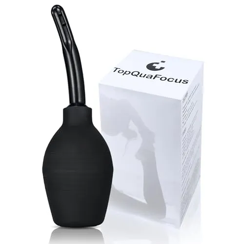 TopQuaFocus 294 ml Klistierbirnen-Set für Männer und Frauen Darmreinigung, Analdusche, Vaginaldusche, Dusche Einläufe, 12cm Spitzen (schwarz)