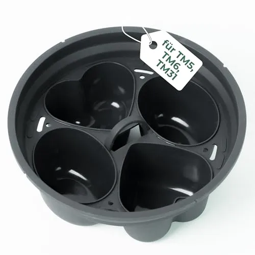 STERNEKOCH® Eier Pochierer - Thermomix Zubehör für TM5, TM6 und TM31 - Auch geeignet für Monsieur Cuisine Connect & Smart - Thermomix Eierkocher - Bis zu 4 Pochierte Eier, Muffins und Weiteres