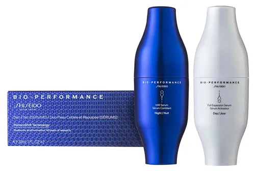 Shiseido Bio-Performance Skin Filler Duo 2*30ml - Gesichtspflege mit revolutionärem 2-Schritte-Hyaluronsäure-Serum, das Ihre Haut in nur 1 Tag um 5 Jahre jünger aussehen lässt. Erleben Sie sofortige Filler-Vorteile bequem von zu Hause aus.