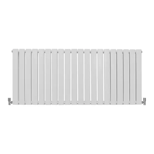Paneelheizkörper Flachheizkörper Design Heizkörper Heizung 60cm x 140cm Glänzendes Weiß Horizontal Heizgerät Doppellagig Wandheizkörper Küche Wohnzimmer Badezimmer Reinigungsbürste und Befestigungsset