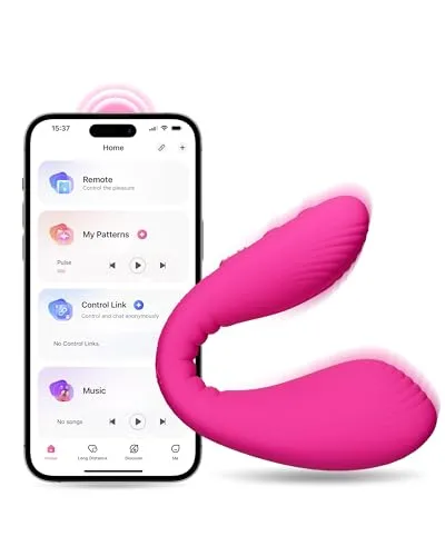 LOVENSE Dolce Bluetooth Paarvibrator - Sexspielzeug mit dualer Stimulation für Klitoris und G-Punkt, steuerbar via App, über 100.000 Vibrationsmuster, 2 Stunden Batterielaufzeit, ideal für aufregende gemeinsame Momente.