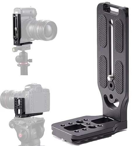 Aitteel Quick Release L-Bracket Vertikale,L-Halterung mit Schnellwechselplatte 1/4 Zoll Schraube DSLR-Kamera L-Halterung Kompatibel mit Canon Nikon Sony DJI Osmo Ronin Zhiyun