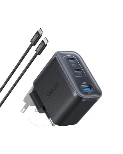 Anker Nano 70W USB C Ladegerät – Kompaktes 3-Port-Netzteil mit ultraschneller Ladeleistung - Das Anker Nano 70W Ladegerät bietet blitzschnelles Laden für dein MacBook und andere Geräte. Kompakt im Design und TÜV-zertifiziert für sicheren Betrieb – ideal für unterwegs und im Büro.