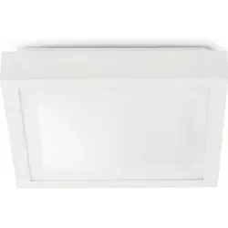 Faro Tola-2 Deckenleuchte IP44, 2x E27, Weiß - Moderne Deckenleuchte für Badezimmer mit quadratischem Rahmen aus Aluminium und opalem Diffusor. Schutzart IP44 sorgt für Sicherheit in feuchten Räumen. Maße: 32x32 cm, Höhe 9 cm.