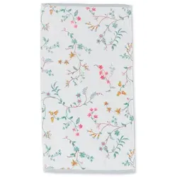 Pip Handtuch Les Fleurs Weiß 50x100cm - Das elegante Gästehandtuch Les Fleurs mit zarten Blütenmotiven aus hochwertigem Baumwoll-Velours-Frottier bietet hohe Saugfähigkeit und eine luxuriöse Haptik. Ideal für einen stilvollen Mix & Match in Ihrem Badezimmer.