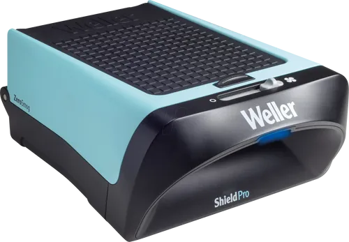 Weller FT91019299 Zero Smog Shield Pro Mobile Filtrationseinheit - Multitools für saubere Luft: Das Zero Smog Shield Pro filtert Lötpartikel und Gase, sorgt für einen ruhigen Arbeitsplatz und ermöglicht komfortables Arbeiten mit intelligentem Design.