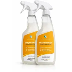 Klarberg Geruchsentferner Enzymreiniger Spray 1000ml - Effektiver Geruchsentferner für Haushalt und Auto. Zersetzt unangenehme Gerüche von Teppich, Polstern und mehr. Mit frischem Zitrusduft, ideal für Hunde- und Katzenbesitzer.
