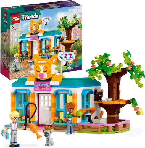LEGO FRIENDS 41742 Katzenhotel - LEGO Set für Kinder ab 6 Jahren, mit 3 Etagen und vielen Zubehörteilen für kreative Spielmöglichkeiten im Katzenhotel.