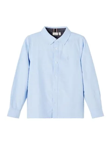 Name It Langarmhemd NKMNEWSA LS SHIRT NOOS, campanula - Pflegeleicht und stilvoll - Freizeithemden aus 100% Baumwolle, pflegeleicht, mit gestreiftem Design und normalem Hemdkragen, ideal für einen lässigen Look.