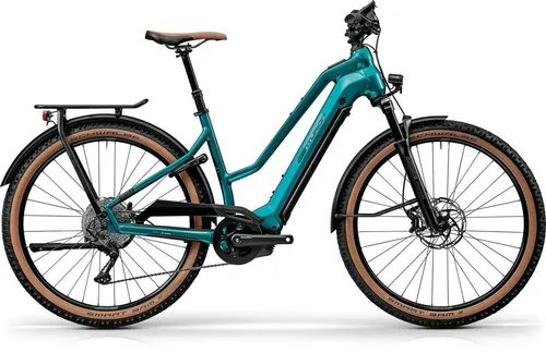 Centurion E-Bike COUNTRY TOUR R960i - 27,5" Trapezrahmen in Laguna Grün - Robustes E-Bike mit 625 Wh Akku und 10-Gang Shimano Deore Schaltung. Ideal für Touren, ausgestattet mit zuverlässiger SR Suntour Gabel und leistungsstarkem Bosch Motor.