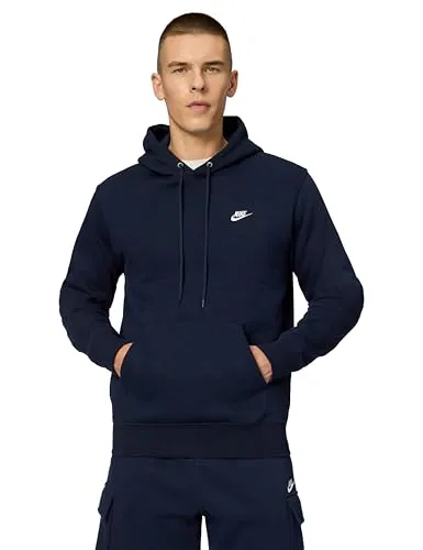 Nike Club Hoodie Herren in obsidian-obsidian-white, Größe XXL - Bequemer Hoodie mit weichem Innenfutter für optimalen Tragekomfort; gefütterte Kapuze und praktische Kängurutasche; ideal für Freizeit und Sport.