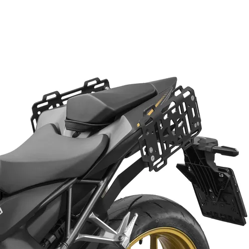ZIEGER Seitentaschenträger für Honda CB 1000 Hornet - Stabiler Seitentaschenträger für Honda CB 1000 Hornet, montierbar ohne Bohren. Ideal für Seitentaschen und Softbags, schützt zuverlässig und passt perfekt zum Design des Motorrads.