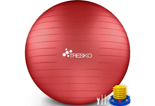 TRESKO Gymnastikball mit GRATIS Übungsposter - Bälle für Fitness und Büro, BPA-frei und extrem belastbar bis 300 kg, ideal für vielseitiges Training und Verbesserung der Körperhaltung.