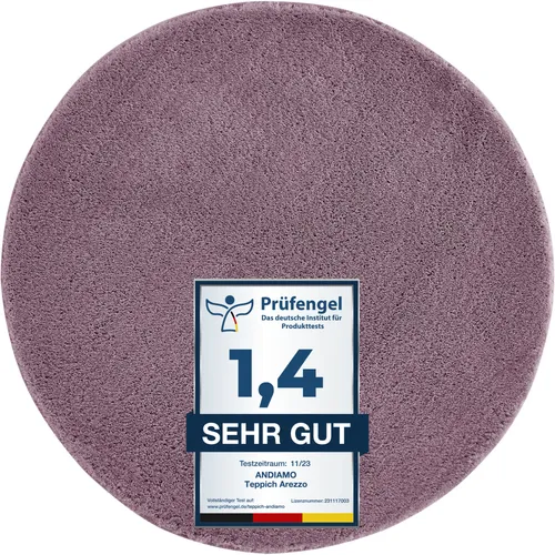 Andiamo Badematte "Arezzo", lila (lavendel), rund ( Ø 67cm), 1 Stk.
