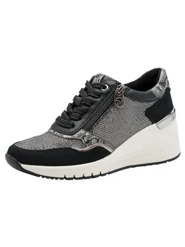 Marco Tozzi Damen Sneaker by Guido Maria Kretschmer 2-83703-45, Black Comb, 39 EU - Stylische Damen Sneaker mit weichem Feel Me Fußbett für optimalen Tragekomfort und modernes Design.