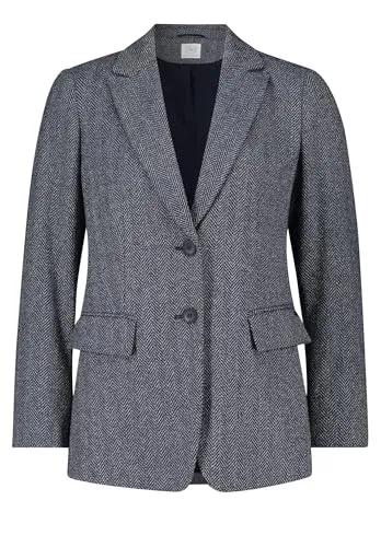 Betty & Co Damen Longblazer mit Taschen Dunkelblau/Grau,44