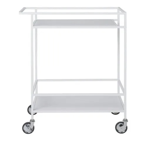LebensWohnArt Servierwagen LEVEN 80cm in Weiß - Beistellwagen mit modernem Design, ideal für stilvolles Servieren von Getränken und Snacks – flexibel einsetzbar dank praktischer Rollen.
