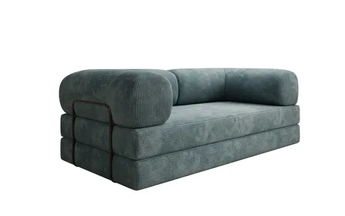 Luxusbetten24 Sofa Designer Sofa Lazy 3 Sitzer, mit Aufklappfunktion und Cordbezug blau