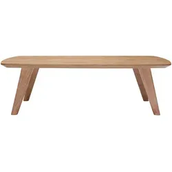 Miliboo FIFTIES - Skandinavischer Couchtisch Esche 120 cm - Eleganter skandinavischer Couchtisch mit abgerundeten Ecken und minimalistischen Design. Ideal für gesellige Runden im Wohnzimmer, passend zu jedem Interieur.