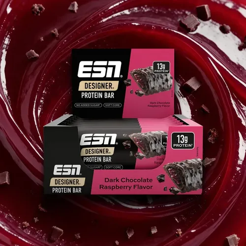 ESN Designer Bar Box, Almond Coconut - 12x45g - Proteinreiche Snack-Box mit köstlichem Mandel-Kokos-Geschmack, ideal für Fitness-Enthusiasten und unterwegs.
