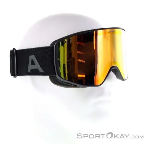 Alpina Venet Q Mirror S2 - Skibrille schwarz mit VLT 25% - Stylische Ski- und Snowboardbrille in Schwarz, ideal für Brillenträger. Antifog-Beschichtung und verspiegelte Linse sorgen für klare Sicht bei jedem Wetter.