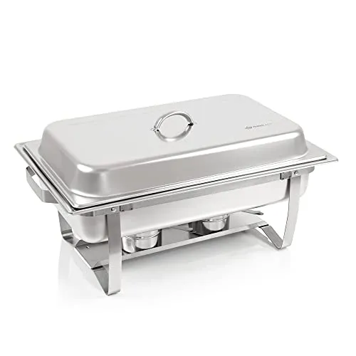 Mahlzeit Chafing Dish | Edelstahl Warmhaltebehälter für Catering - Stövchen für Buffets und Partys, ideal zur warmen Speisenpräsentation mit hochwertigen GN-Behältern für optimale Flexibilität.