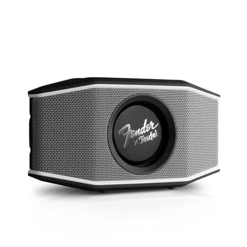 Teufel Fender x ROCKSTER GO 2 Wireless Lautsprecher - Bluetooth Lautsprecher mit 8 W Leistung, IP67-zertifiziert für höchste Robustheit und bis zu 15 Stunden Akkulaufzeit – ideal für Outdoor-Abenteuer!