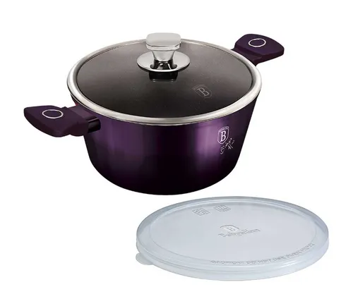 Berlinger Haus Titantopf 20cm Purple 12742 - Töpfe – Hochwertiger 20cm Titan-Topf mit schneller Wärmeleitung und energiesparendem TURBO INDUCTION-System, ideal für gesundes Kochen ohne Ankleben.