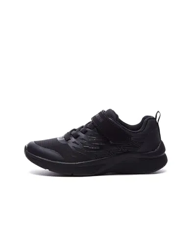 Skechers MICROSPEC TEXLOR Sneakers, Schwarz, 31 EU - Stylische Sneaker mit Slip-on Design, Stretch-Schnürung und flexibler Gummisohle für optimalen Komfort und Traktion.