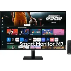 Samsung M70D Smart Monitor 32 Zoll, 4K UHD - Monitore: 4K AI Upscaling mit integriertem Entertainment Hub, ideal für Streaming und Gaming mit Smart TV Apps und Fernbedienung.