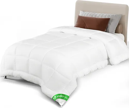 VOUNOT® Bettdecke 155x200 cm, 4 Jahreszeiten Winterdecke 2er Set - Weiß - Hochwertige 4-Jahreszeiten Bettdecke aus 100% Polyester, 300 g/m², bietet perfekte Balance zwischen Wärme und Leichtigkeit. Pflegeleicht und maschinenwaschbar für täglichen Komfort.