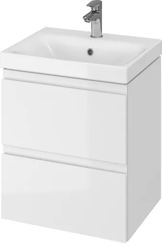 Cersanit Moduo Waschtisch mit Unterschrank, 57x50x35 cm, Weiß - Eleganter Badezimmerwaschtisch mit zwei praktischen Schubladen. Bietet optimalen Stauraum und modernes Design. Ideal für eine stilvolle Badezimmergestaltung.